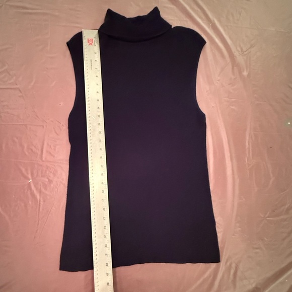 Jones New York Dark Navy Ribbed Turtleneck Tank Top Sweater Size XL - Picture 4 of 7